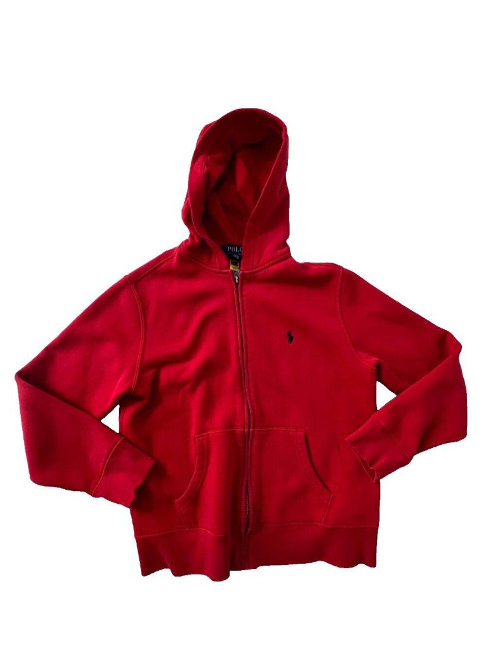 Polo Ralph Lauren Boy's Kids Red Zip Hoodie Sz 10-12 ( M )